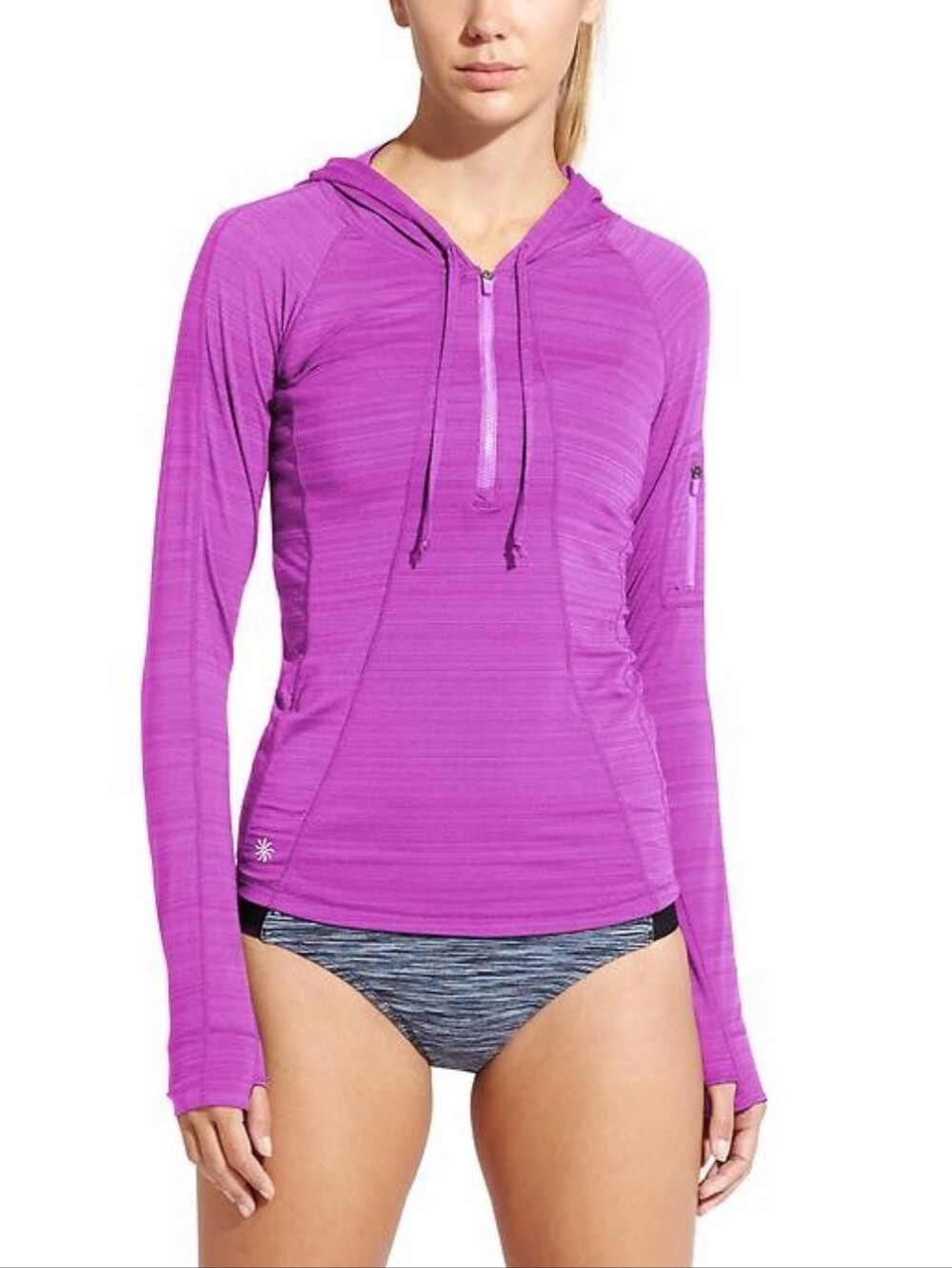 Athleta Pacifica UPF Hoodie Jazzy Purple Swim Surf Rashguard - Women's Medium
